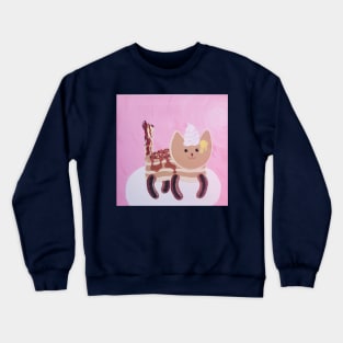 Original Breakfast Cat w/ Painted Background Crewneck Sweatshirt